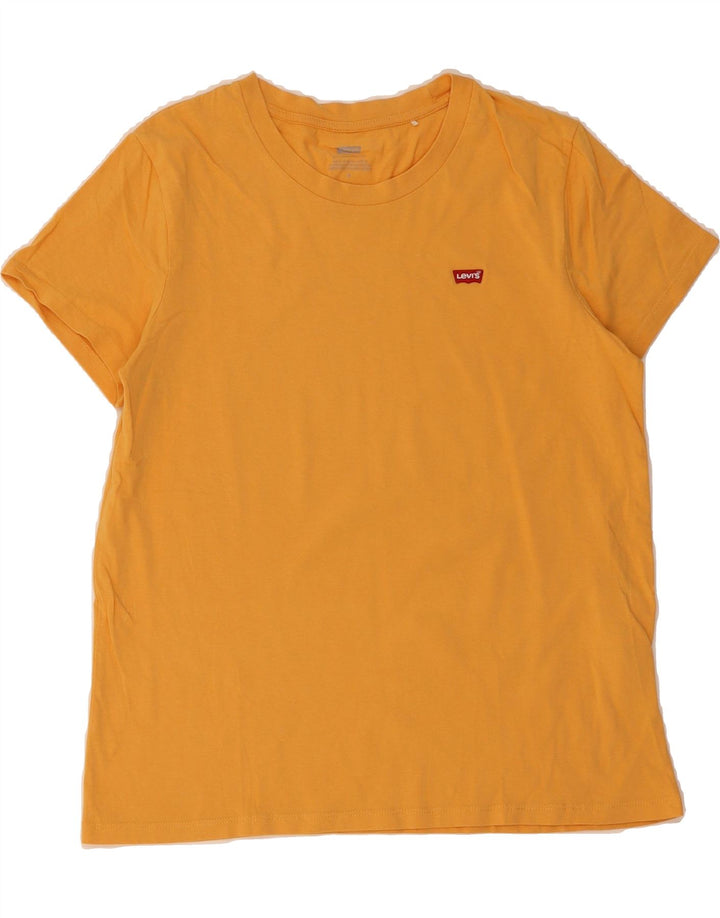 LEVI'S Womens T-Shirt Top UK 14 Medium Yellow Cotton Vintage Levi's and Second-Hand Levi's from Messina Hembry 