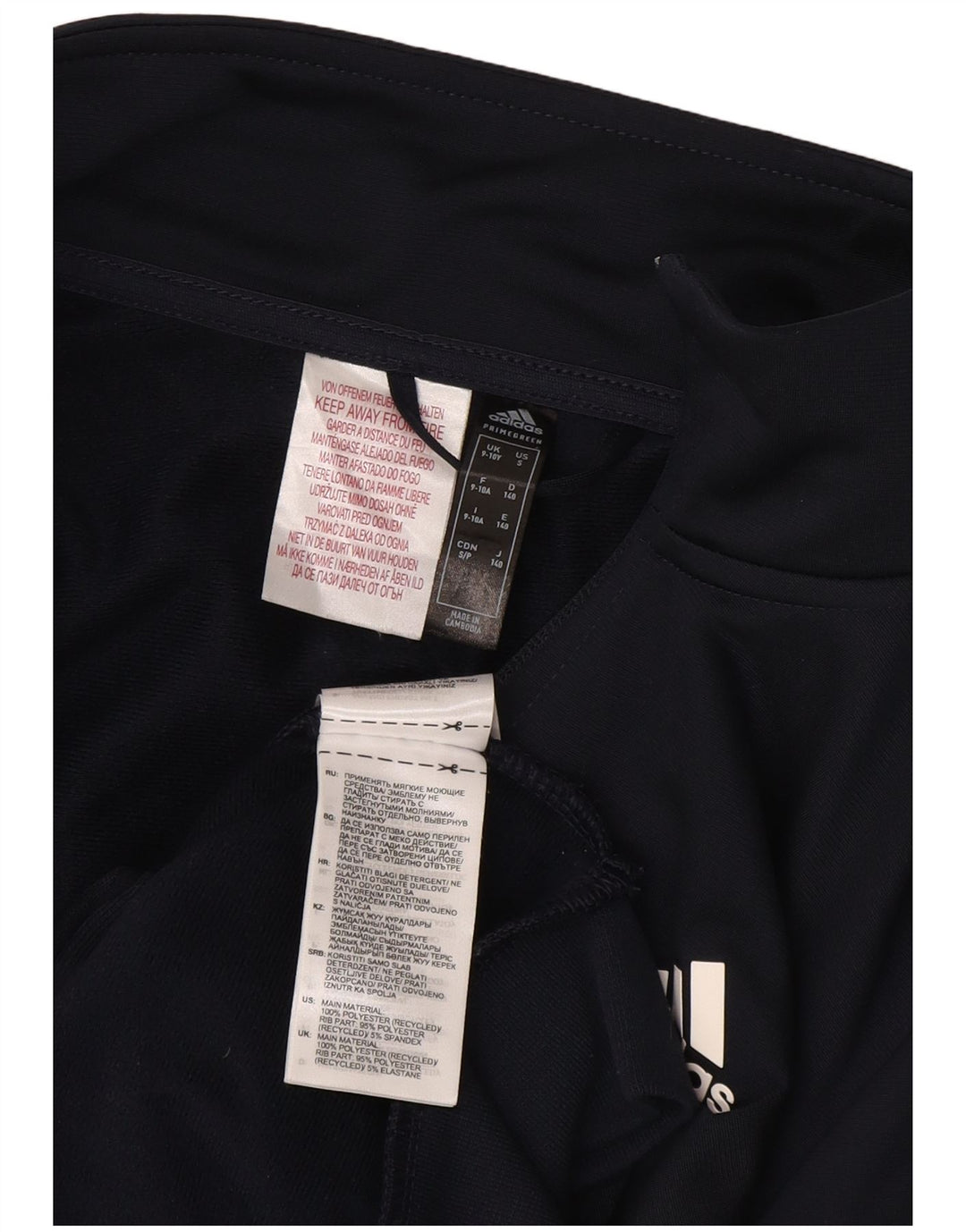 ADIDAS Jungen-Trainingsanzug, Top-Jacke, 9–10 Jahre, marineblaues Polyester