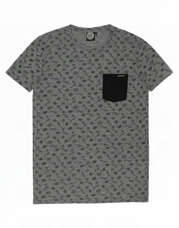 Santa Cruz Mens Graphic T-Shirt Top Medium Grey Polyester