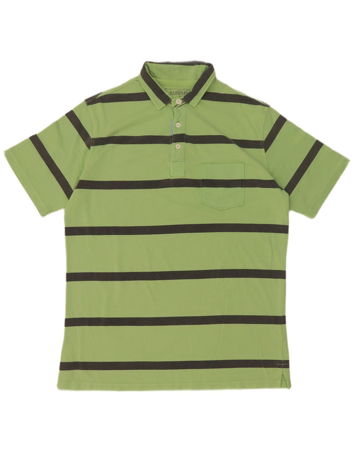 Murphy & Nye Herren Poloshirt XL grün gestreift aus Baumwolle