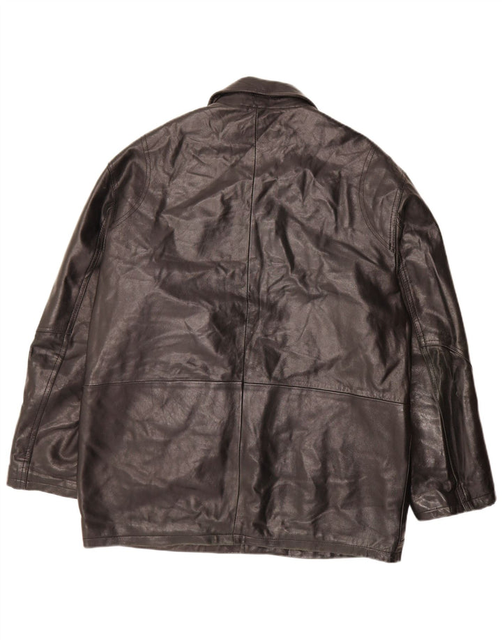 Vintage Herren Lederjacke IT 52 XL Schwarzes Leder