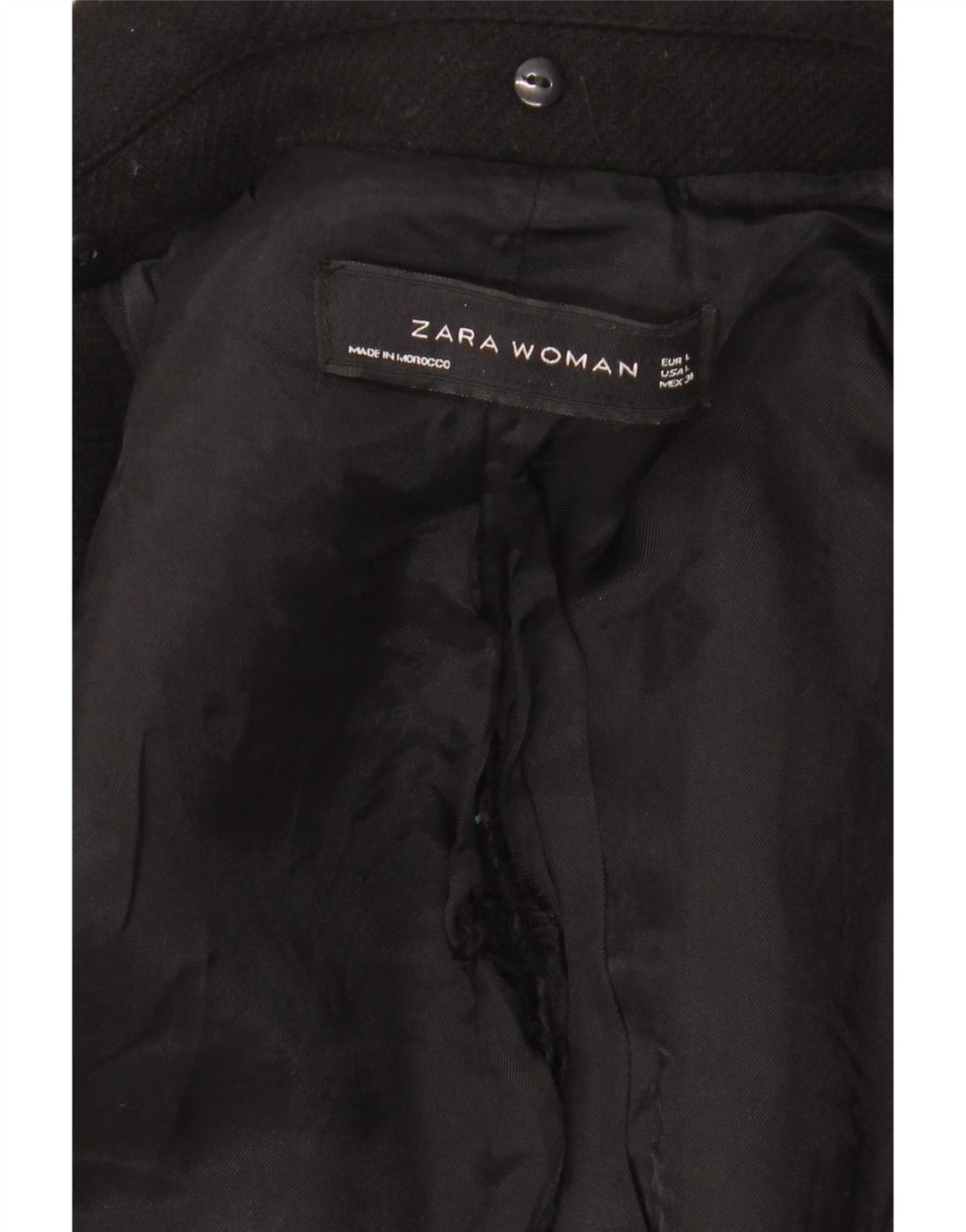 Zara Damen Mantel UK 14 Large Schwarz
