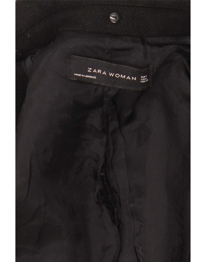 Zara Damen Mantel UK 14 Large Schwarz
