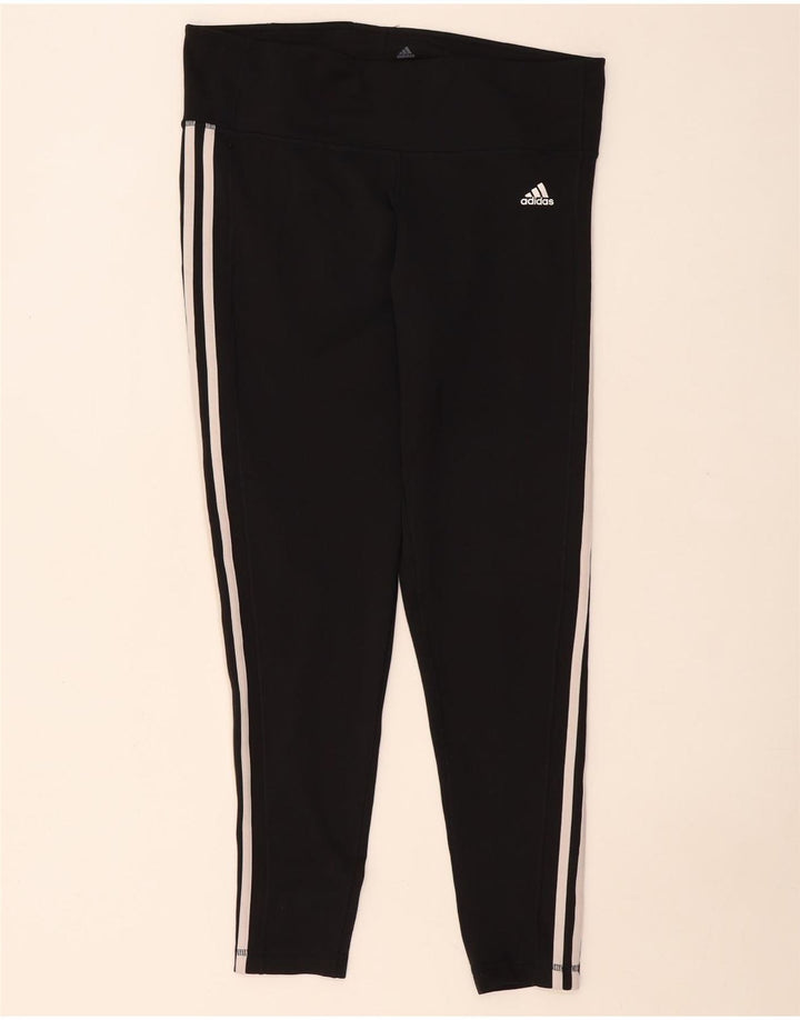 ADIDAS Damen Climalite Leggings UK 20/22 XL Schwarz Polyester