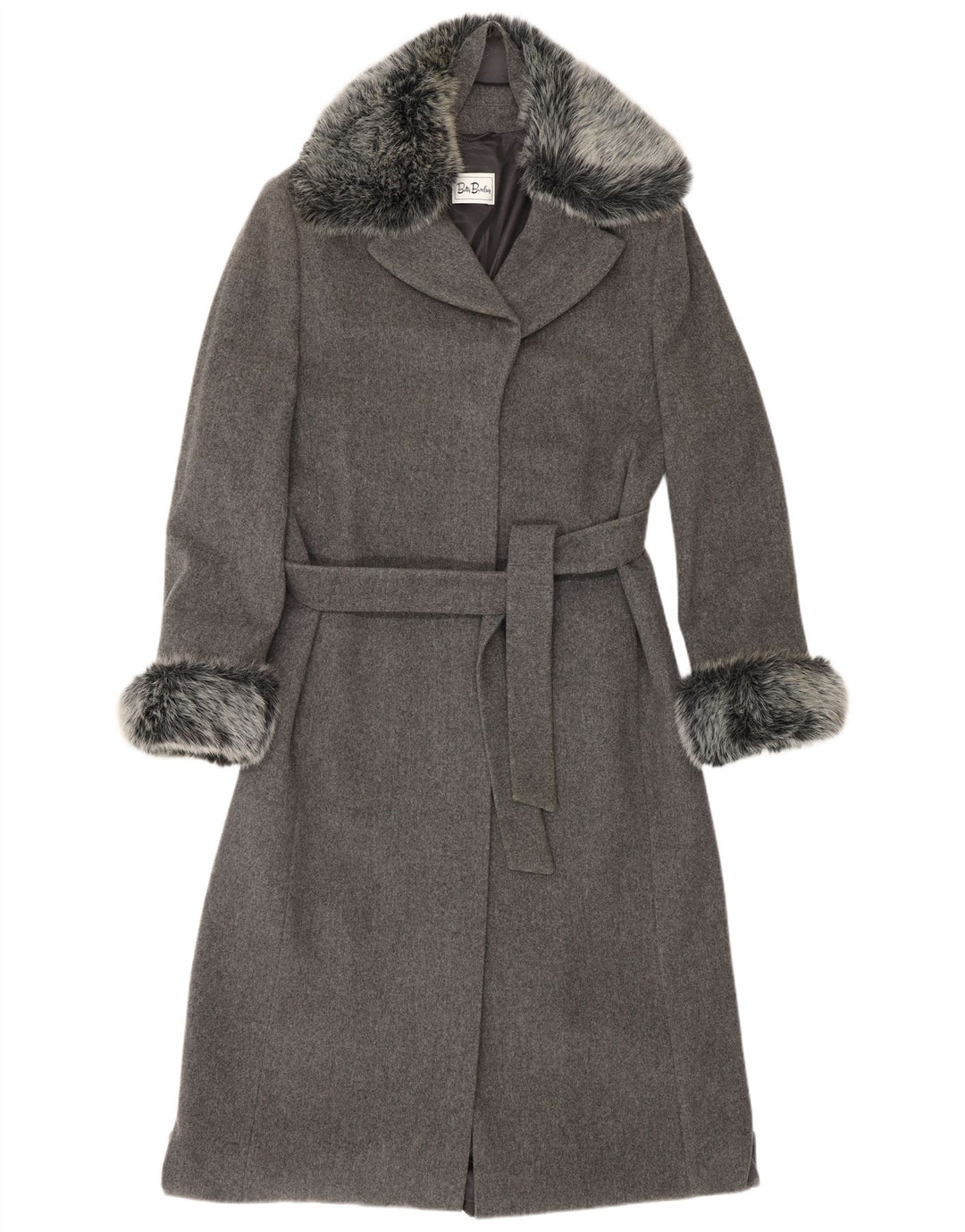 BETTY BARCLAY Damenmantel UK 16 Large Graue Schurwolle