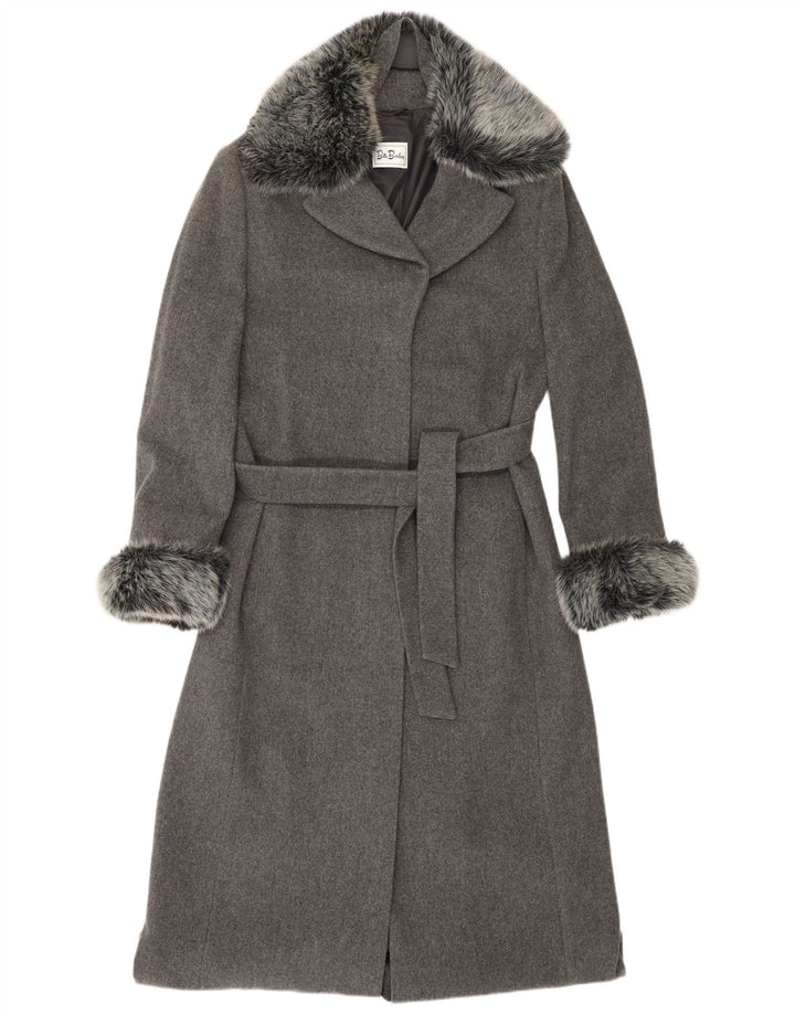 BETTY BARCLAY Damenmantel UK 16 Large Graue Schurwolle