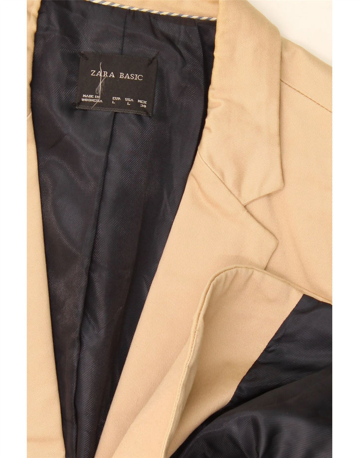 Zara Damen 1-Knopf-Blazerjacke UK 16 Large Beige
