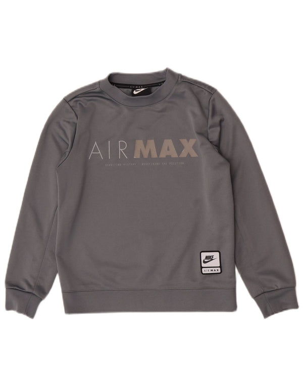 Nike Jungen-Sweatshirt mit Grafik, 8–9 Jahre, Größe S, Grau, Polyester