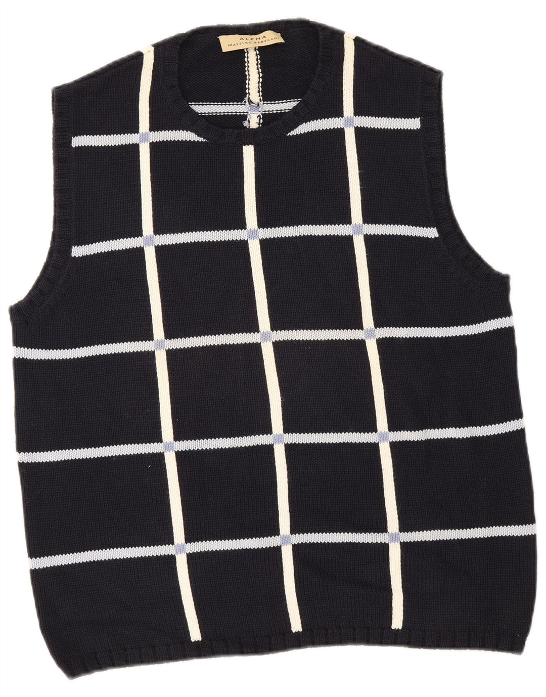 Massino Rebecchi Herren Alpha Vest Tank Top IT 50 Medium Navy Blue Geometrisch