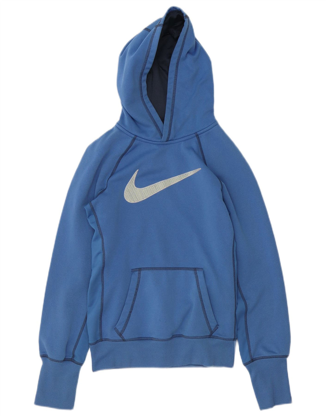 Nike Womens Graphic Hoodie Pullover UK 10 Small Blau Polyester