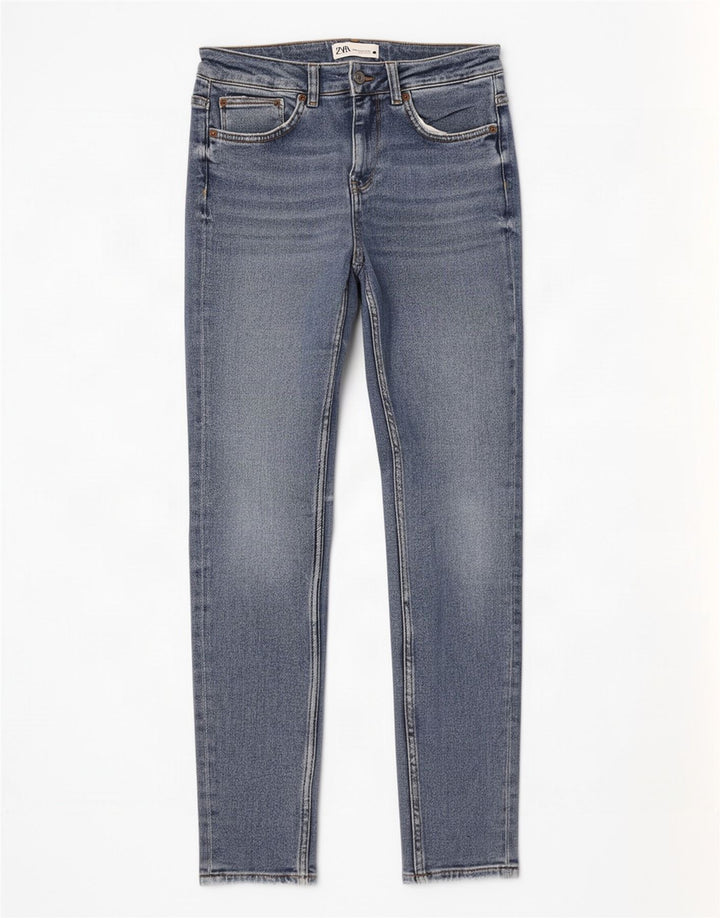 Zara Damen Slim Jeans EU 40 Medium W30 L28 Blaue Baumwolle