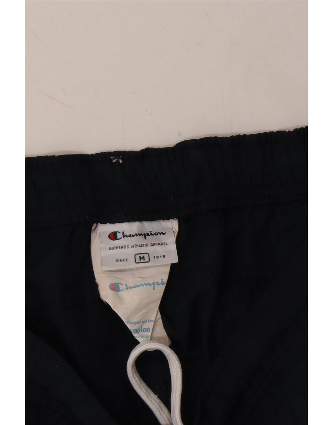CHAMPION Mens Sport Shorts Medium  Navy Blue Colourblock Polyester Vintage Champion and Second-Hand Champion from Messina Hembry 