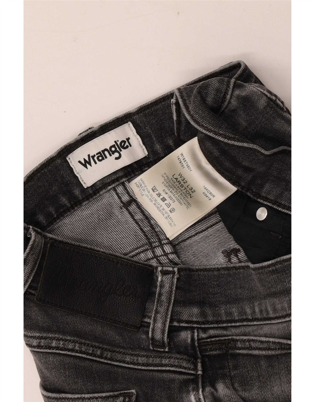 Wrangler Herren Larston Slim Jeans W32 L28 Graue Baumwolle