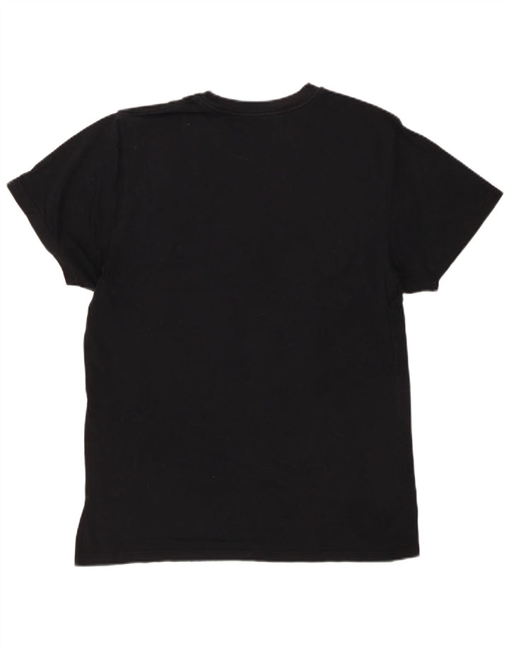 VANS Herren Custom Fit Grafik-T-Shirt-Oberteil aus mittelschwarzer Baumwolle