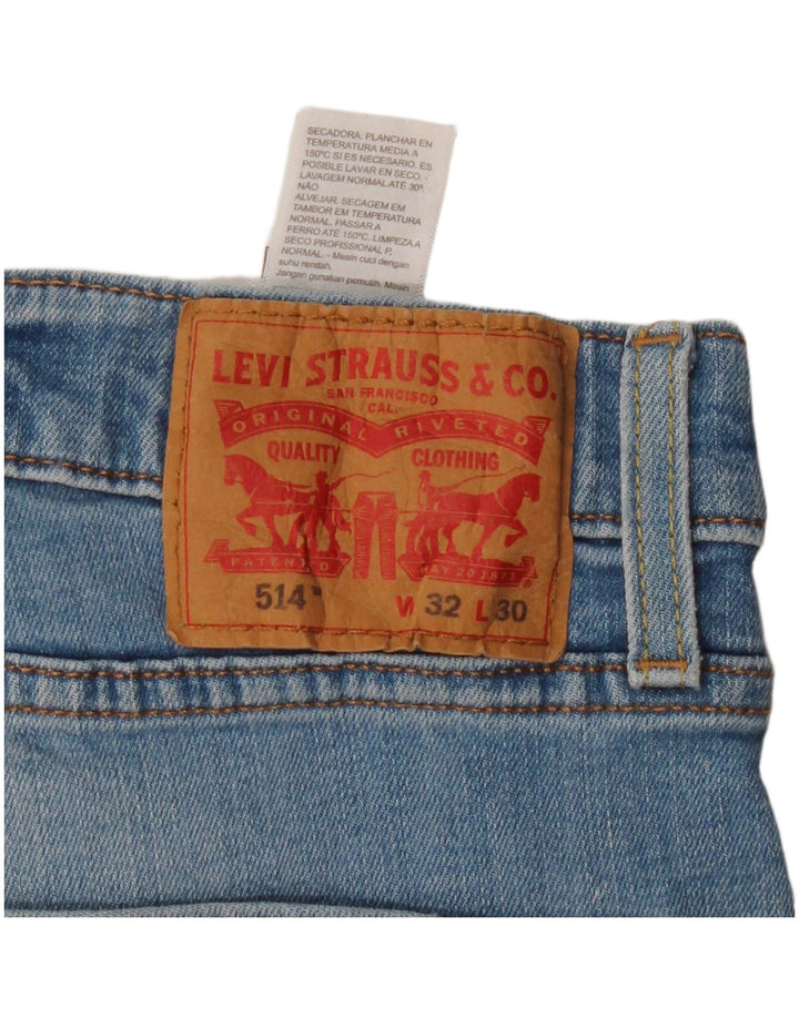 Levi's Herren 514 Straight Jeans W32 L30 Blaue Baumwolle