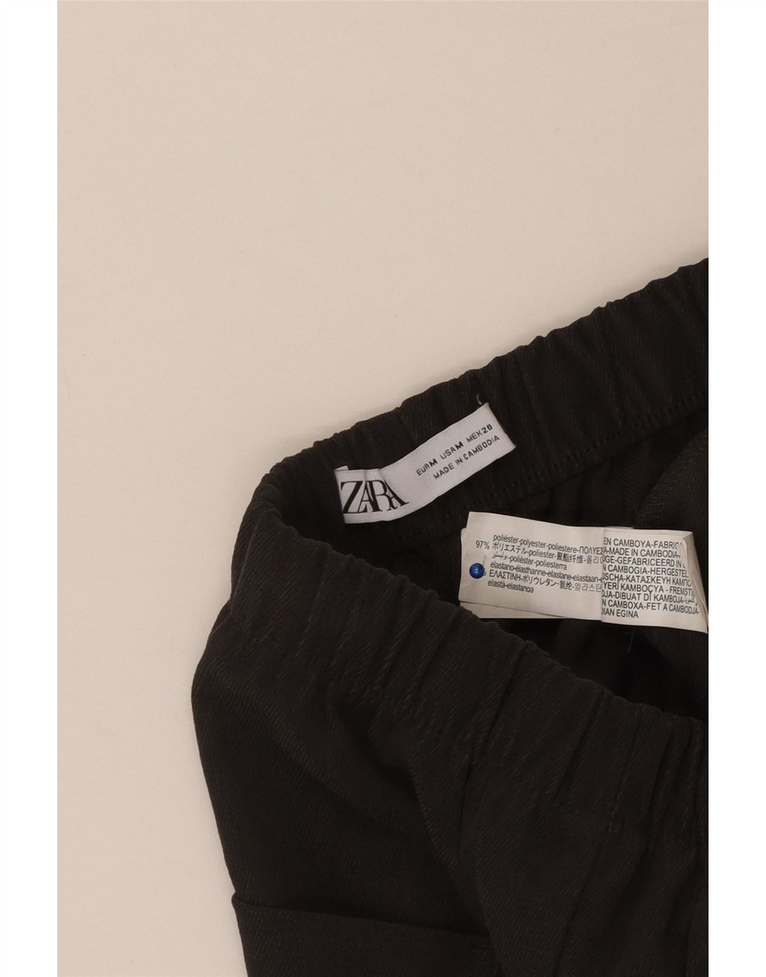ZARA Damen-Chinohose mit weitem Bein, UK 12, Mittelgrau, Polyester