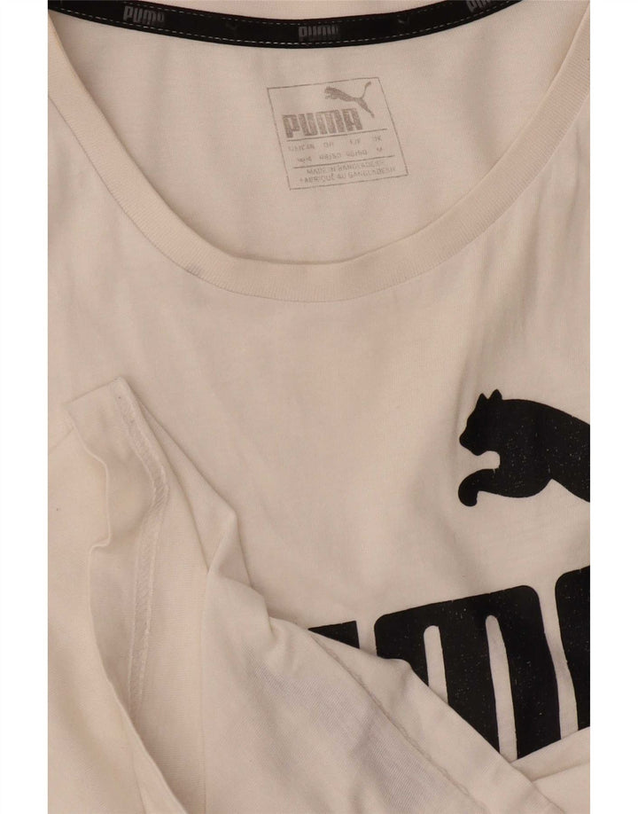Puma Herren Grafik T-Shirt Top Mittelweiß