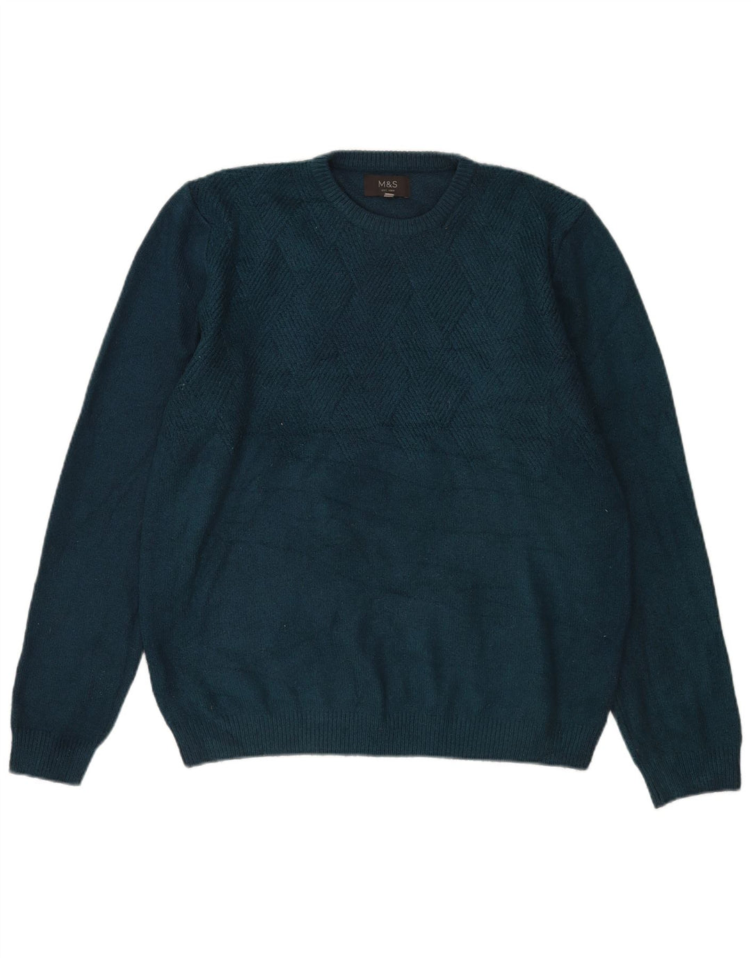 Marks & Spencer Herren-Pullover mit Rundhalsausschnitt, Größe L, Acryl, Blau