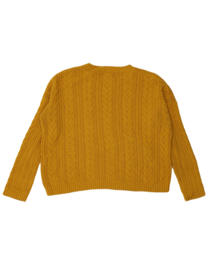 Superdry Damen-Pullover, übergroß, Rundhalsausschnitt, Gr. 10, Gelb