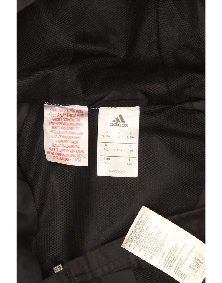 Adidas Regenjacke mit Kapuze für Jungen, 9–10 Jahre, schwarzes Polyester