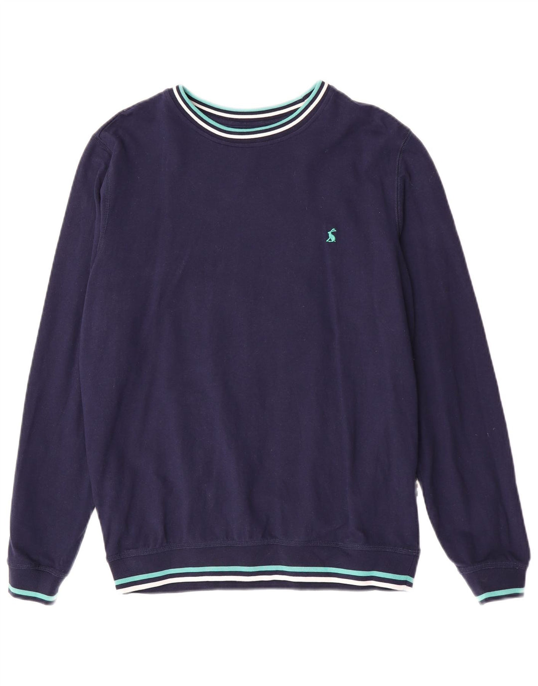 Joules Herren-Sweatshirt-Pullover aus mittelblauer, gestreifter Baumwolle