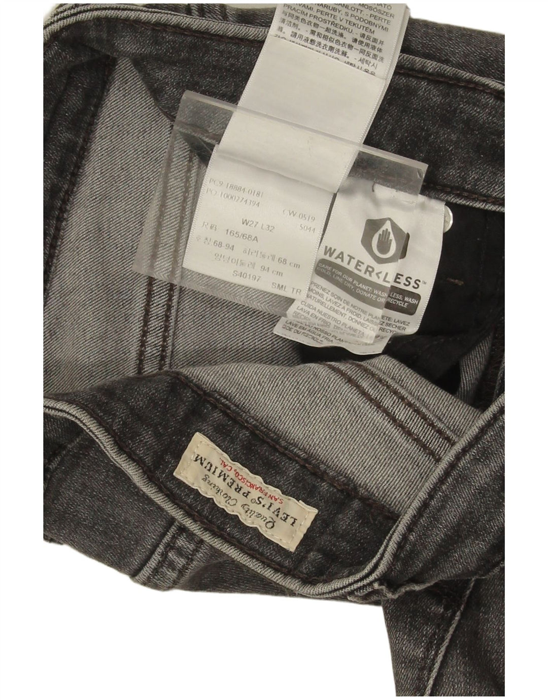 Levi's Damen 712 Slim Jeans W27 L31 Graue Baumwolle