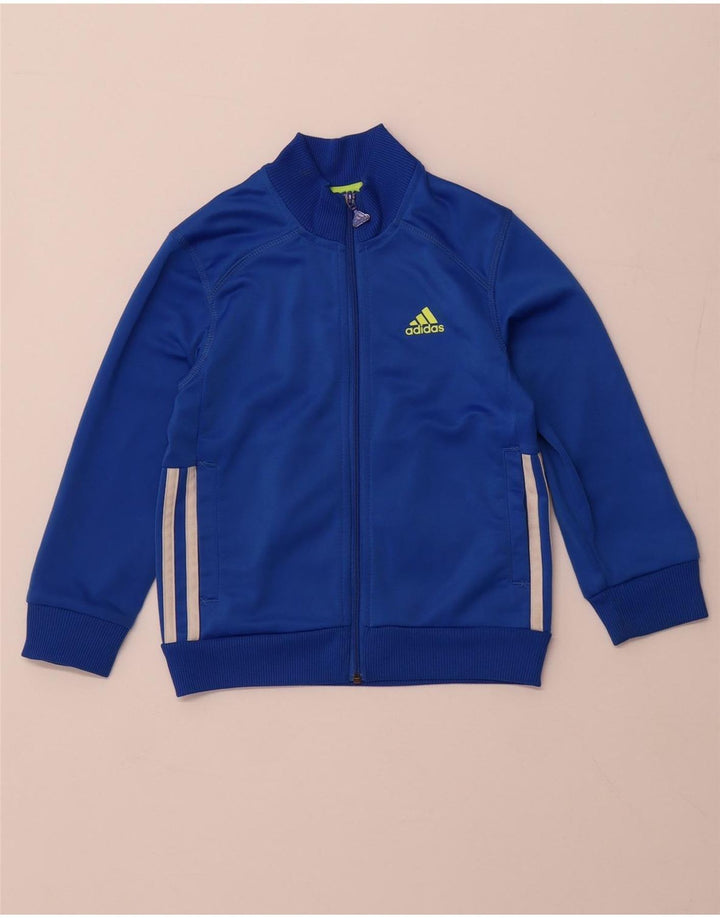ADIDAS Jungen-Trainingsanzug, Top-Jacke, 5–6 Jahre, blaues Polyester