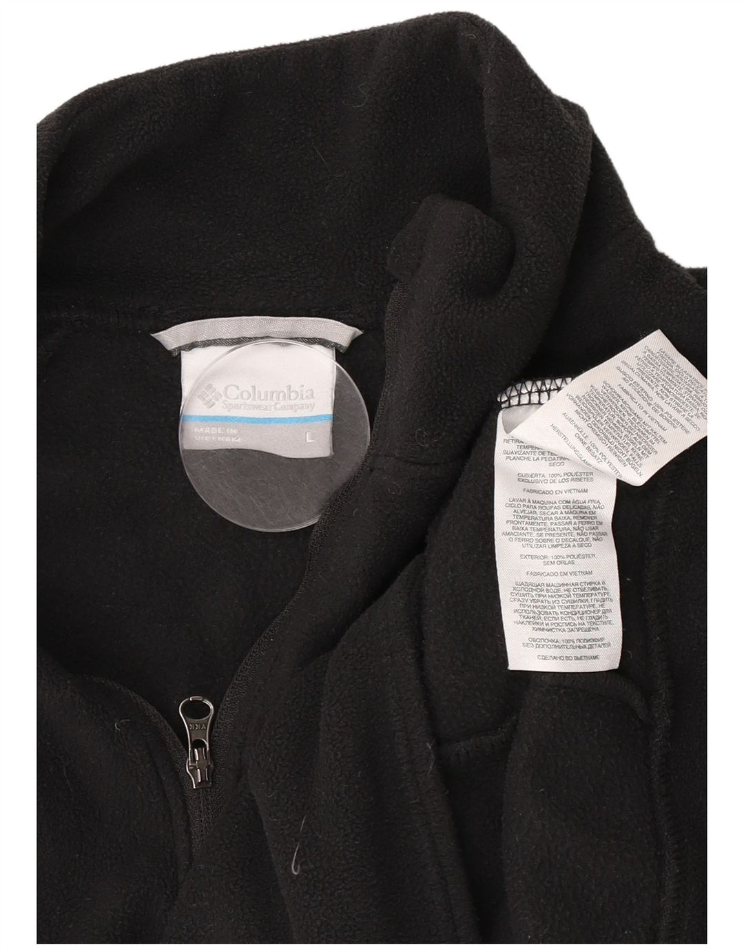 Columbia Damen-Fleecepullover mit Reißverschluss, UK 14, Größe L, Schwarz, Polyester