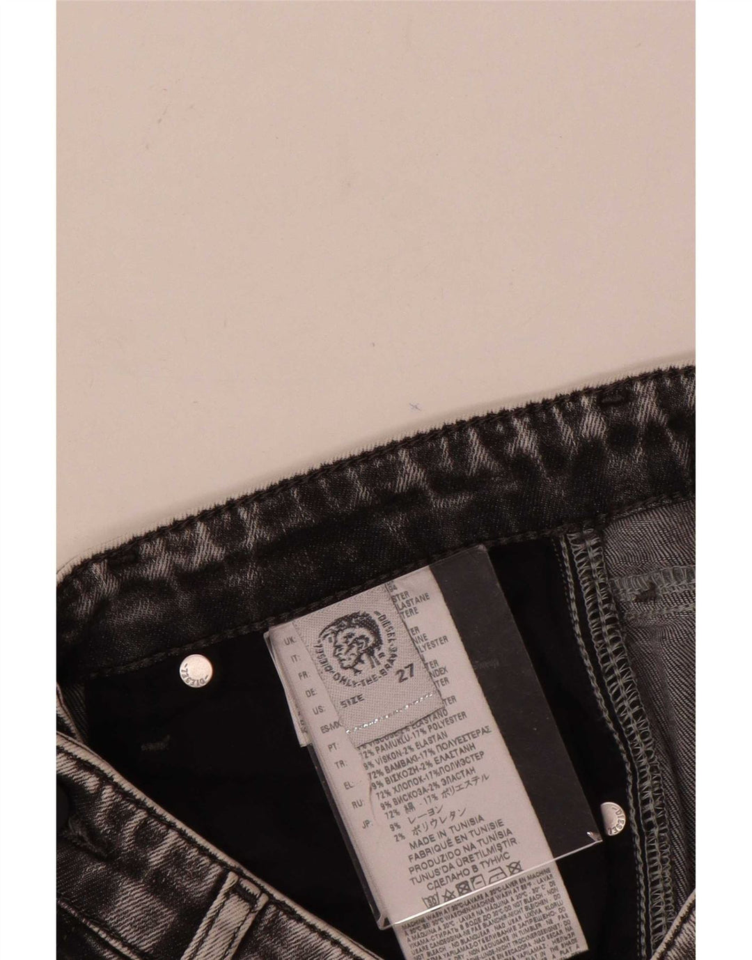 Diesel Damen Slim Jeans W27 L26 Graue Baumwolle