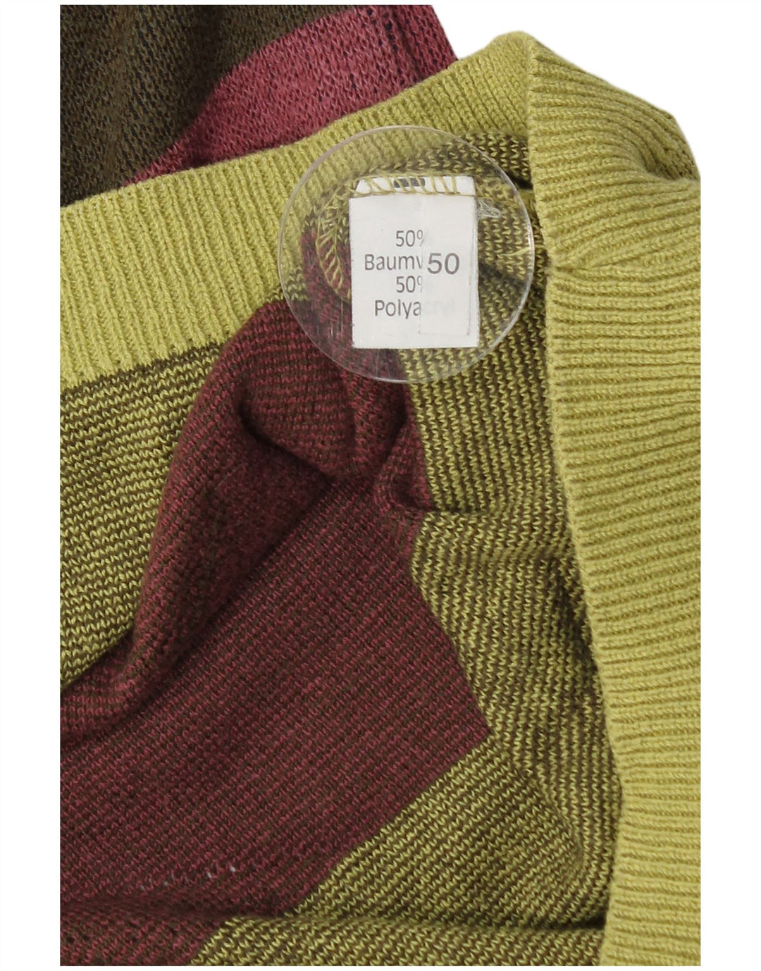 VINTAGE Herren Pullover mit Rundhalsausschnitt IT 50 Mittelgrün Geometrisch