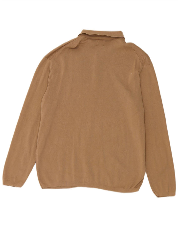 Zara Herren-Pullover mit Rollkragen, groß, beige Baumwolle