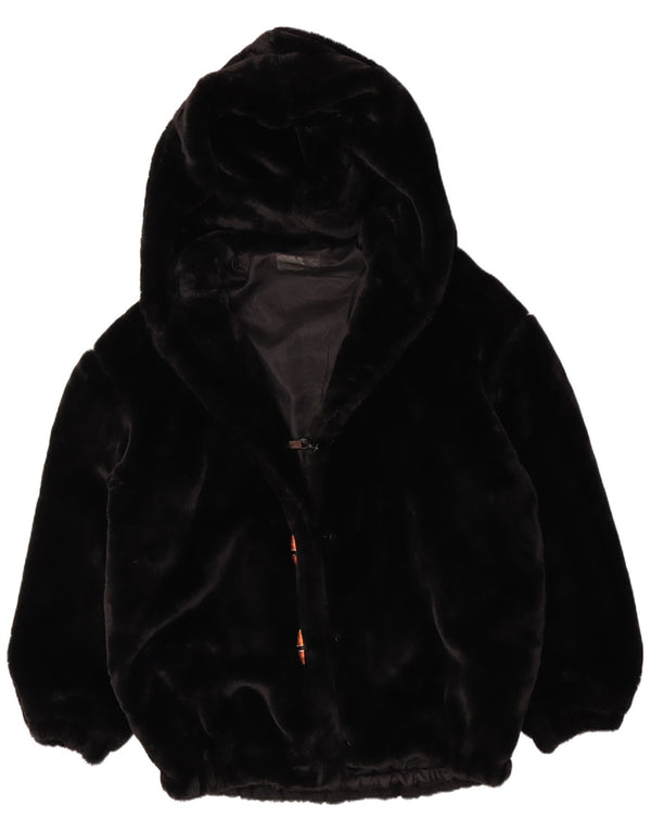 Vintage Womens Relaxed Fit Hooded Windjacke UK 12 Medium Black