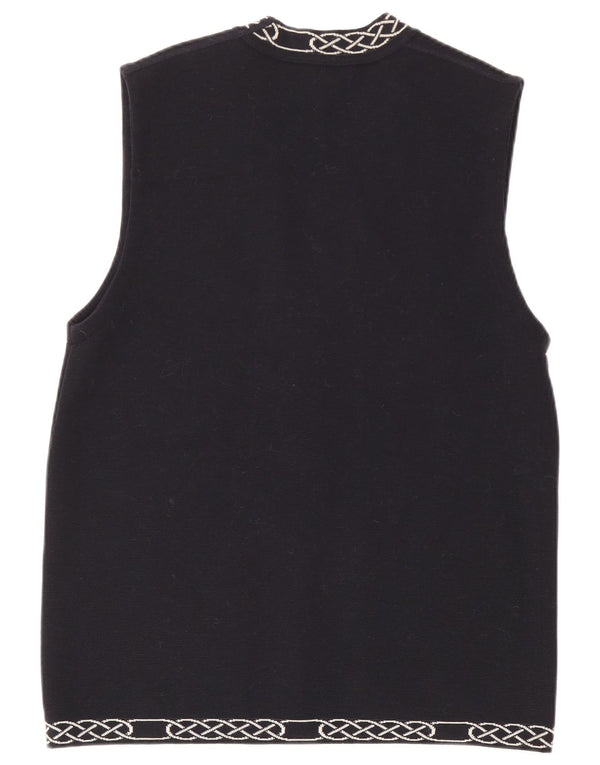 Devernois Paris Damen-Cardigan-Pullover UK 16 Large Marineblau Geometrisch