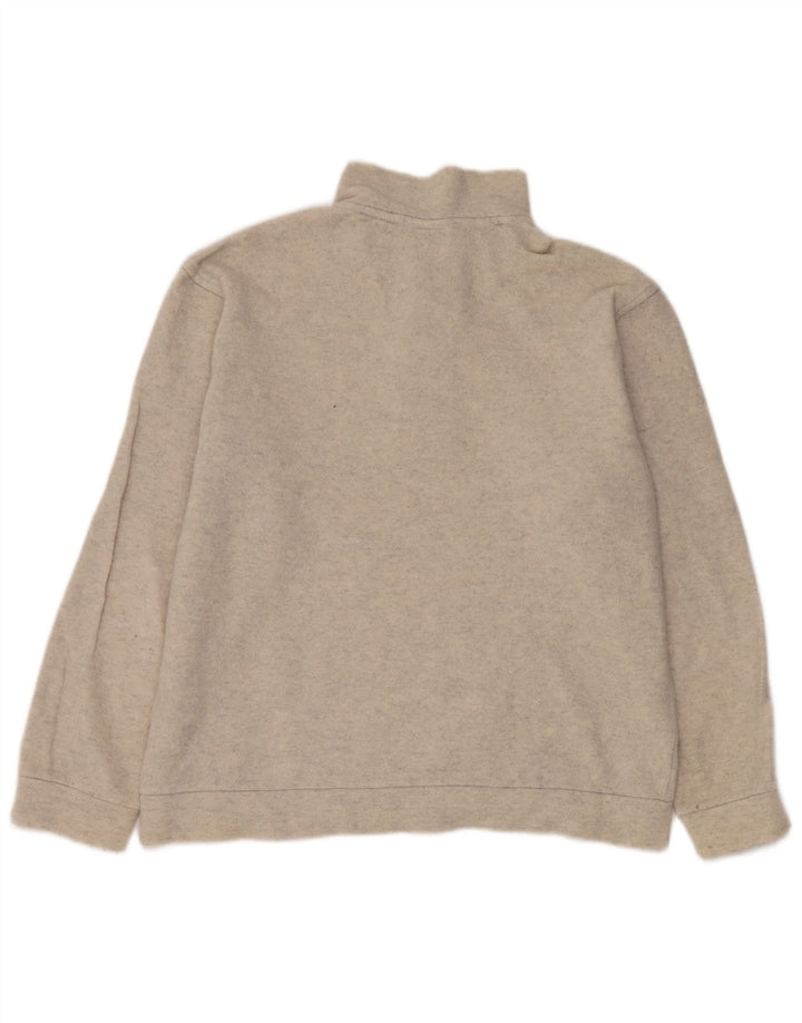 Lacoste Herren-Pullover mit Knopfkragen, Größe 5, große beige gesprenkelte Wolle