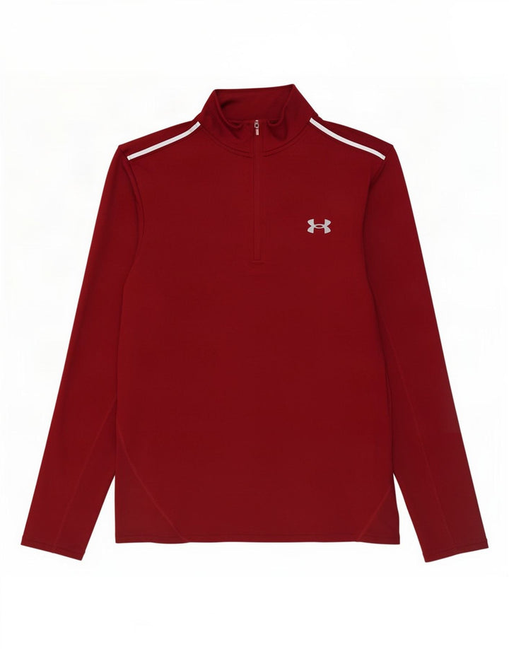 Under Armour Herren-Pullover-Trainingsoberteil mit Reißverschluss und Reißverschluss, mittelgroß, Burgunderrot