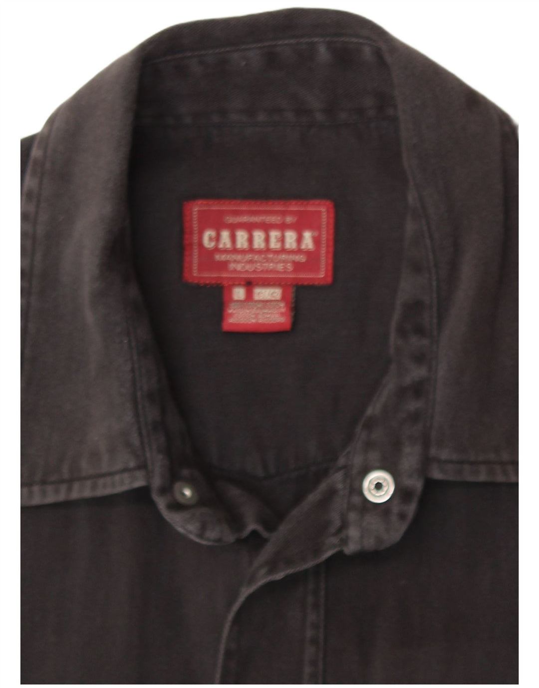 Carrera Herren-Hemd mit normaler Passform, groß, schwarze Baumwolle, Western-Stil