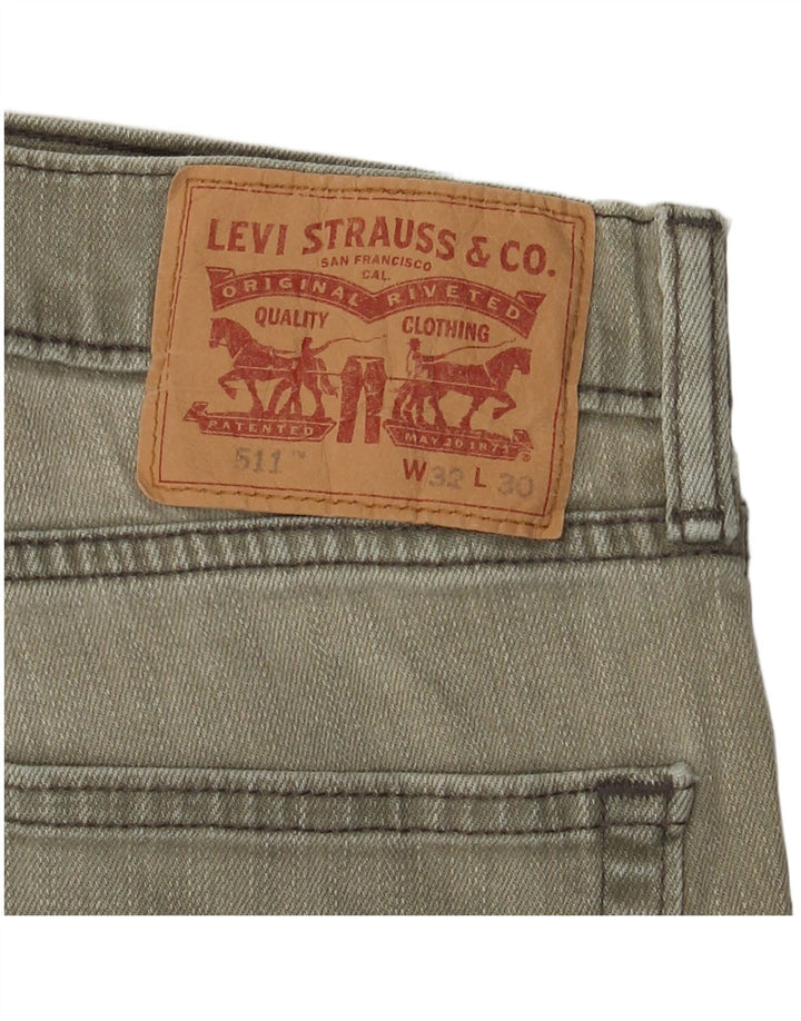 LEVI'S Herren 511 Slim Jeans W32 L30 Khaki Baumwolle