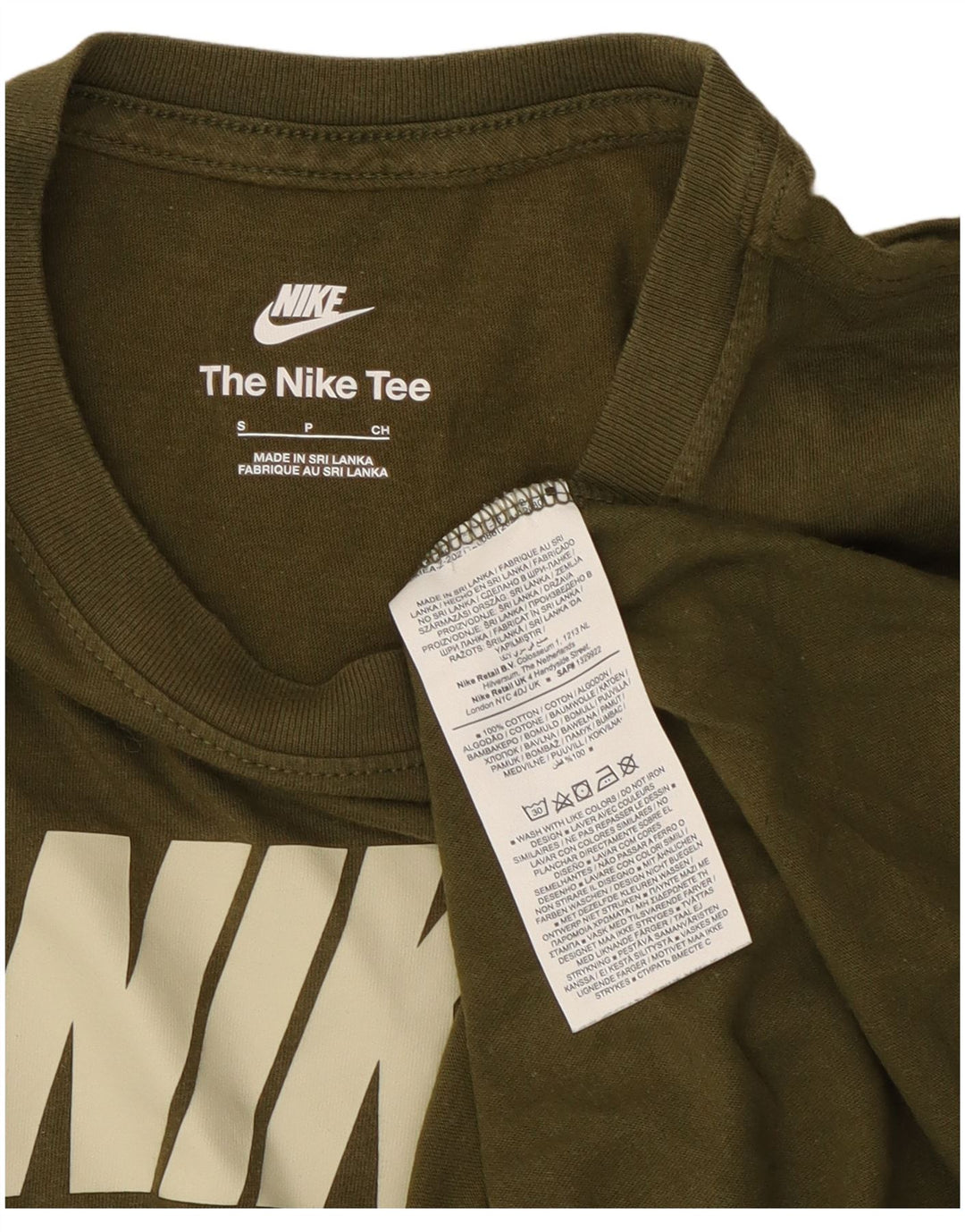 Nike Herren-T-Shirt mit Grafik, Größe S, Khaki, Baumwolle