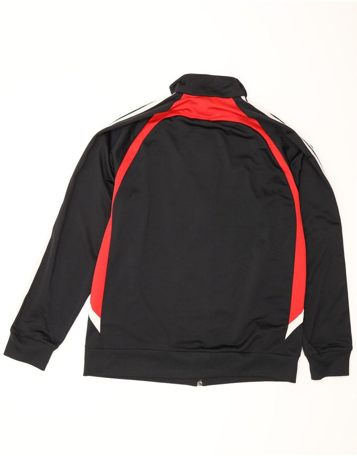 Adidas Herren-Trainingsanzugoberteil, UK-Größe 44/46, großes schwarzes Colourblock-Polyester
