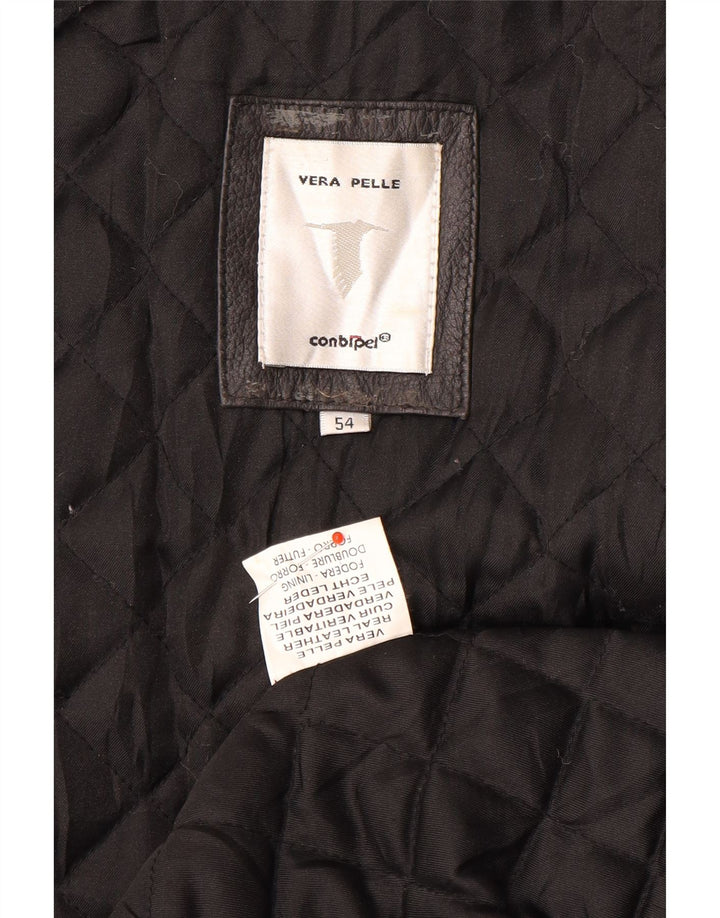Conbipel Herren-Lederjacke, Größe 54, XL, schwarzes Leder