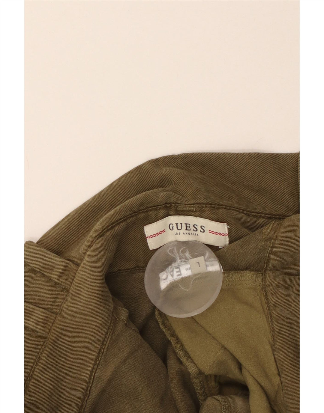 Guess Damen-Hotpants mit hoher Taille, Größe L, W34, Khaki