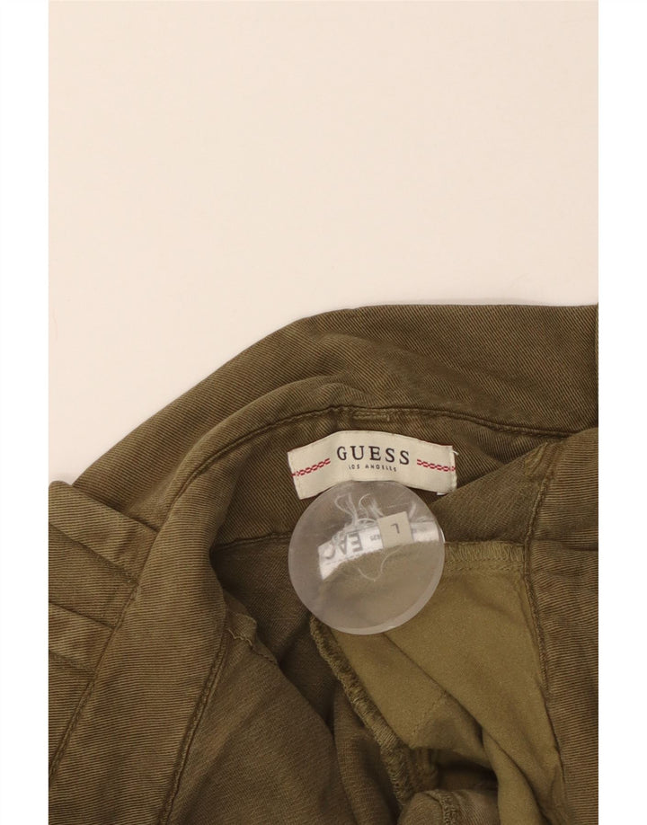 Guess Damen-Hotpants mit hoher Taille, Größe L, W34, Khaki