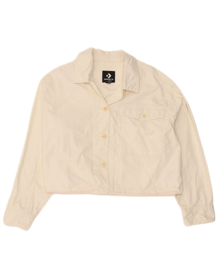Converse Damen Bomberjacke UK 14 Mittelweiße Baumwolle