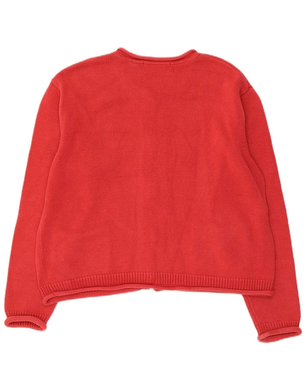 Orvis Damen-Cardigan-Pullover UK 18 XL Rote Baumwolle