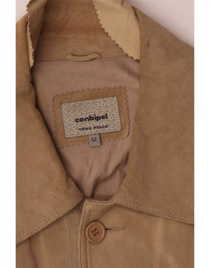 Conbipel Herren Wildleder Utility Jacke IT 52 XL Braunes Leder