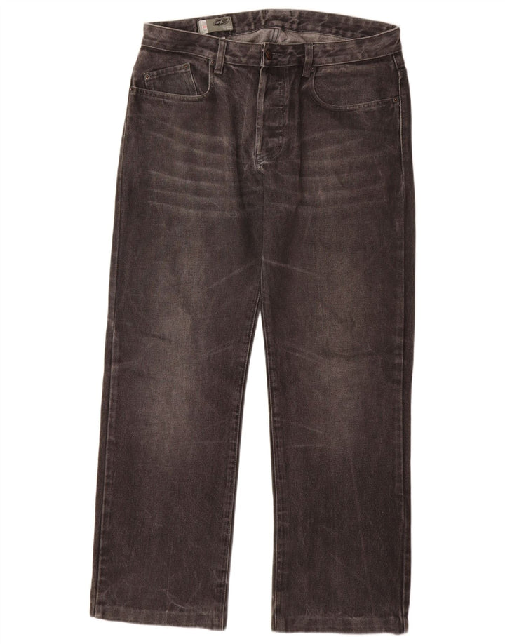DIESEL Herren Straight Jeans W32 L30 Graue Baumwolle