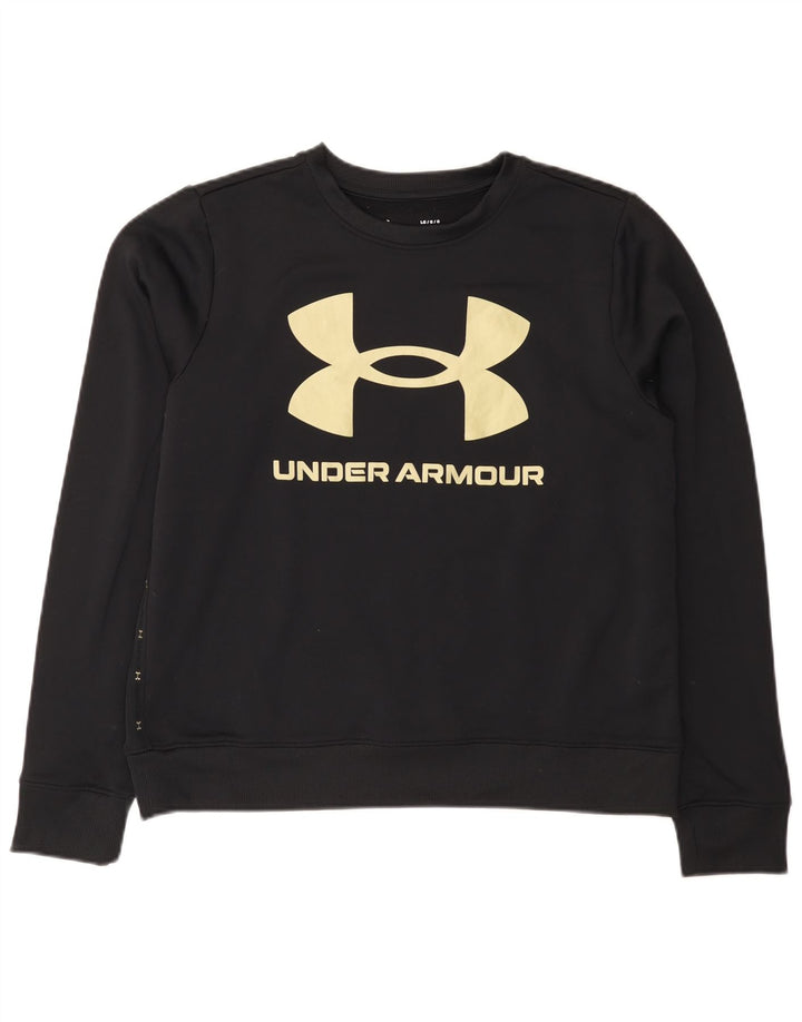 Under Armour Damen Graphic Sweatshirt Pullover UK 16 Large Schwarz