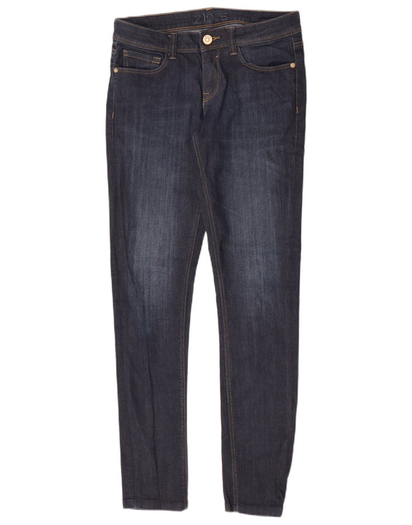 Zara Damen Skinny Jeans EU 38 Small W28 L30 Marineblau Baumwolle