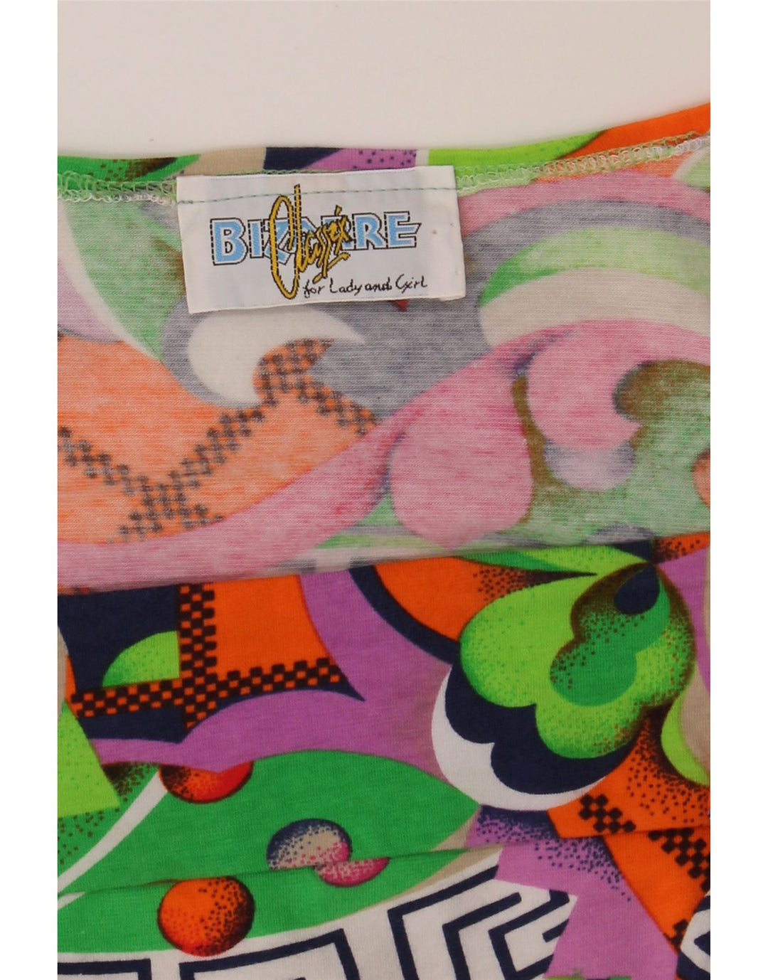 VINTAGE Womens Abstract Pattern Top Long Sleeve UK 10 Small Multicoloured Vintage Vintage and Second-Hand Vintage from Messina Hembry 