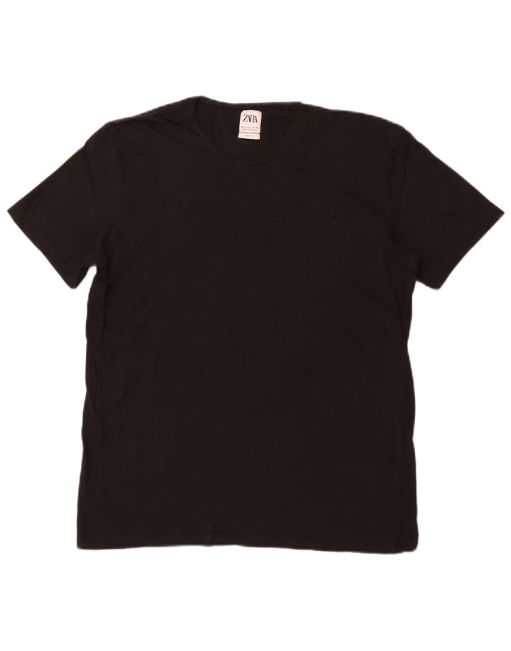 Zara Damen Easy Fit T-Shirt Top UK 14 Large Schwarz